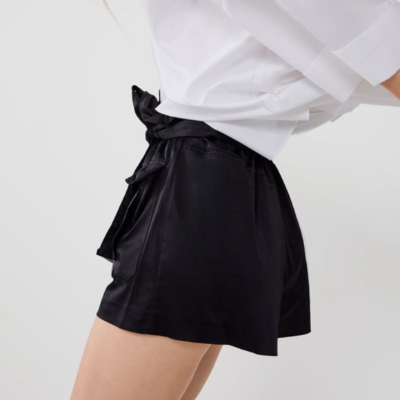 Zara Shorts Zara Belted Cargo Satin Finish Shorts Poshmark